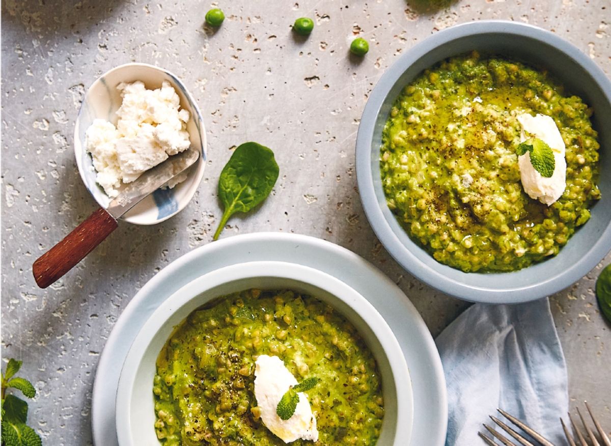 Risotto de sarrasin aux petits pois et aux épinards FemininBio