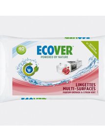 ECOVER - Lingettes Multi-surfaces Grenade et Citron vert (40) 