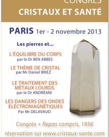 congres cristaux et santé paris 2013