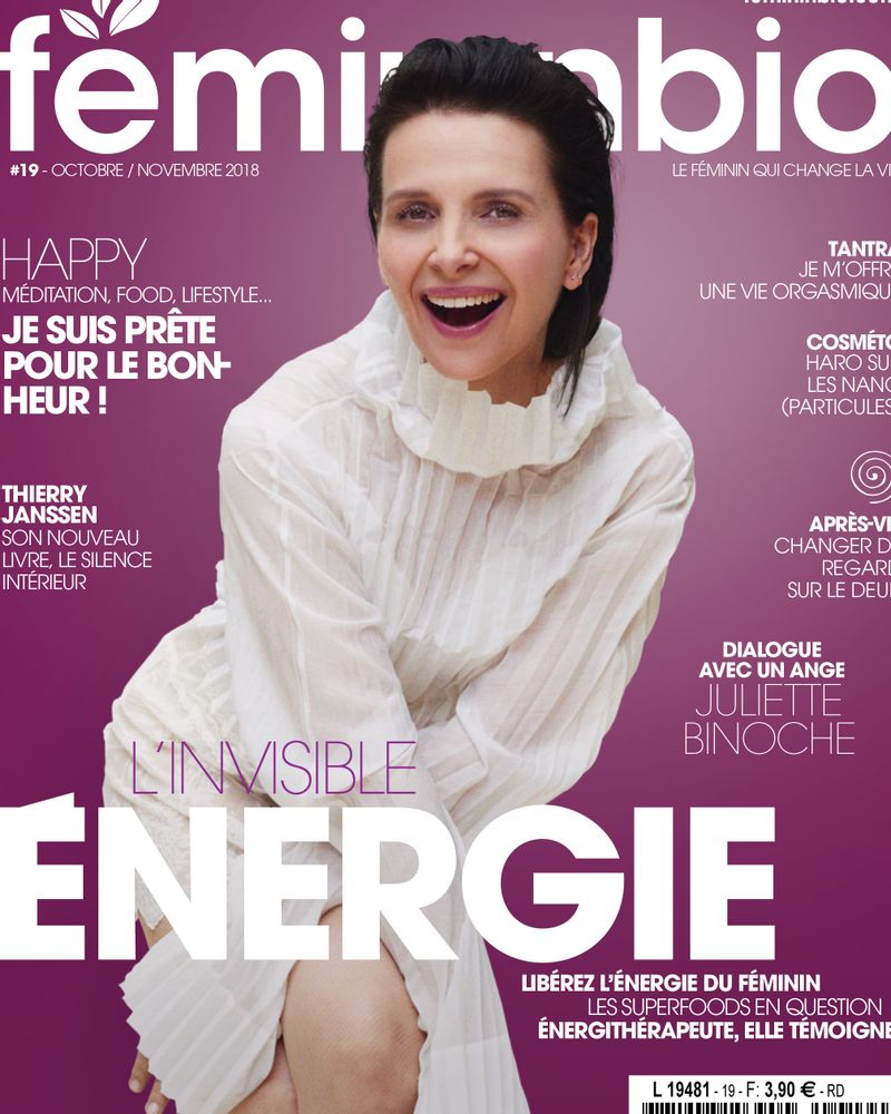Couverture magazine FemininBio 19 Juliette Binoche