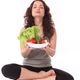 femme fruit légume regime balance méditation 