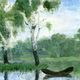 Petit lac avec bateau, Edvard Munch