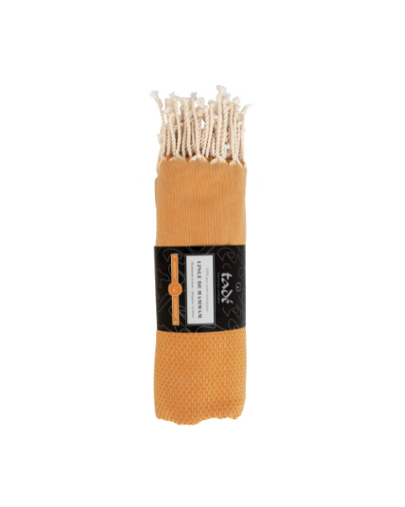 Tadé, fouta “linge de hammam orange” en coton bio