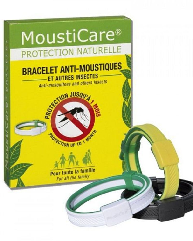 Mousticare - Bracelet Anti-Moustiques ajustable Noir - Boutique bio
